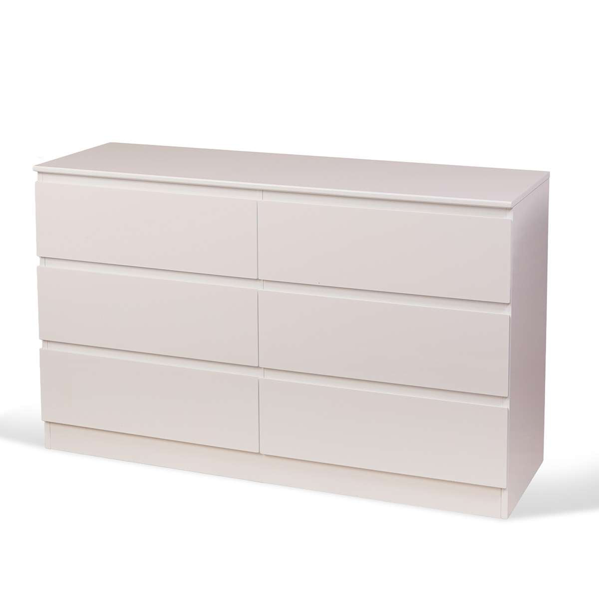 Jolt Classic Six Drawer - White Gloss