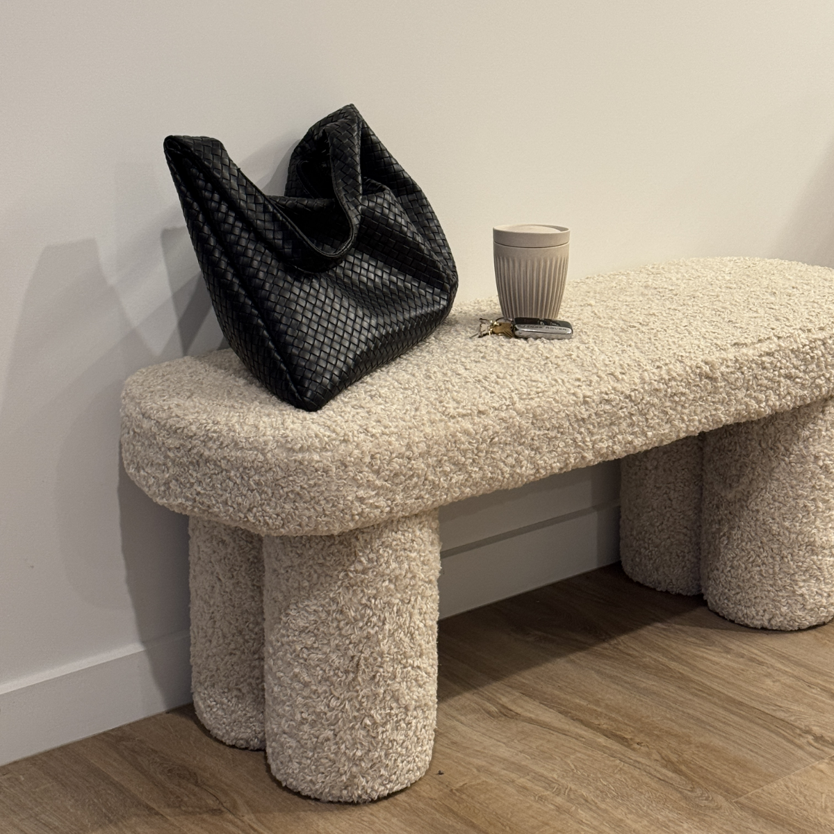 Shea Sherpa Bench Seat - Beige - Mocka New Zealand