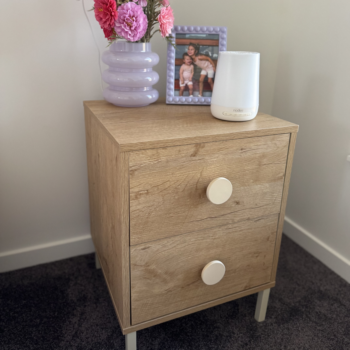 Spotty Bedside Table - Cream - Mocka New Zealand