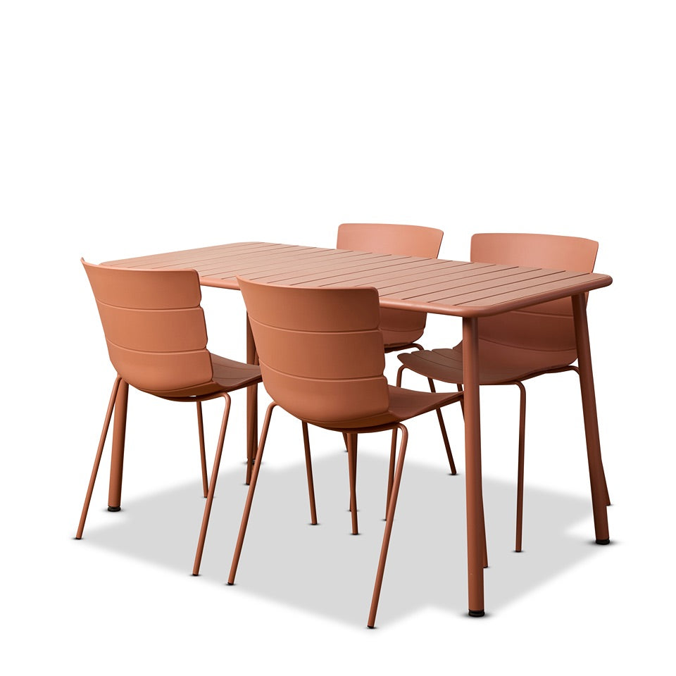 Ravello Outdoor Five Piece Dining Set Clay - Mocka New Zealand