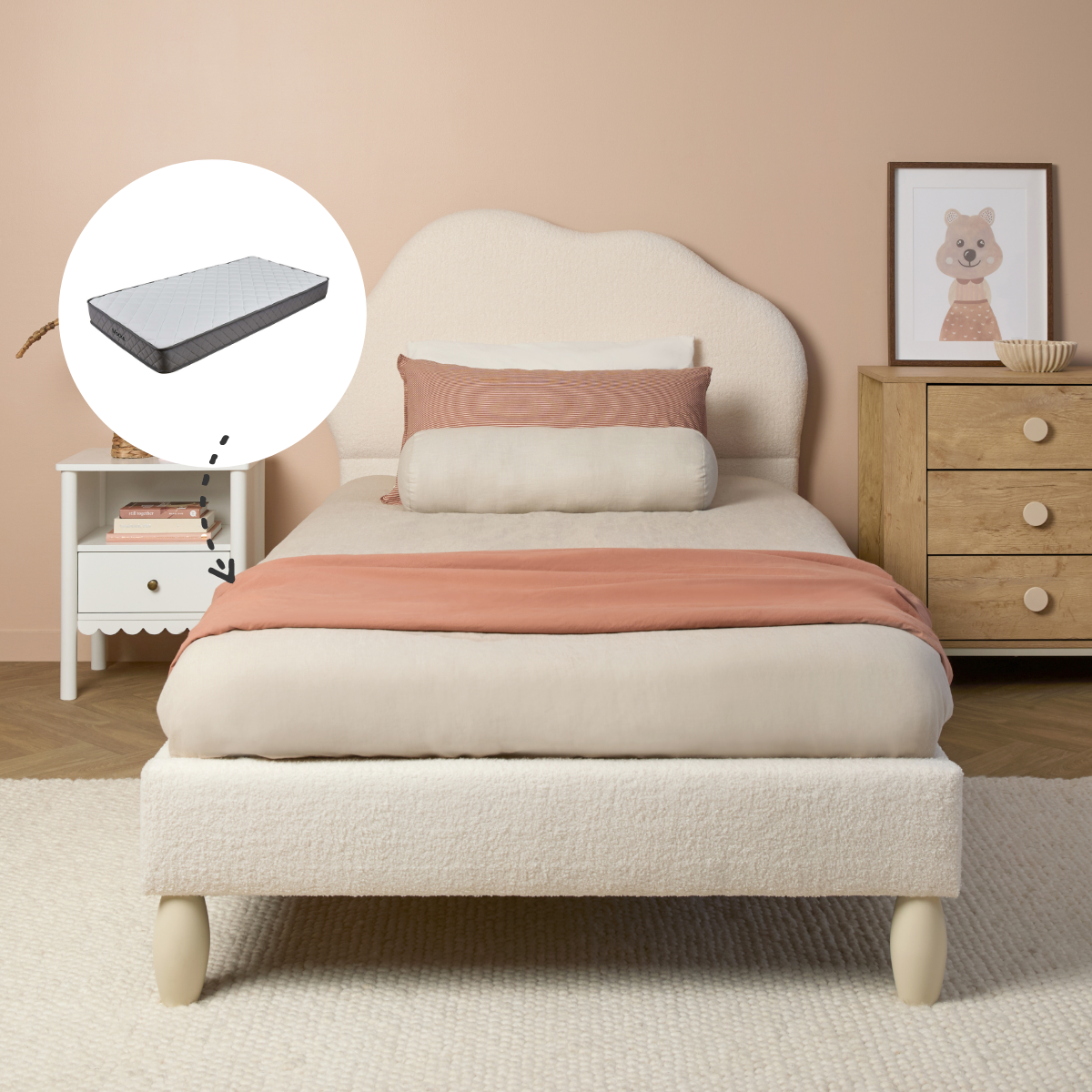 Cosy Cloud King Single Bed + Mattress Bundle - Mocka New Zealand