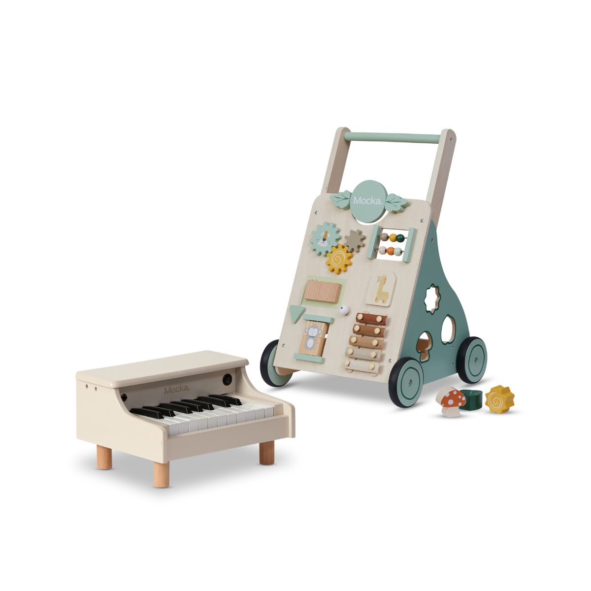 The Toddler Toys Bundle - Jungle Trolley and Mini Piano - Mocka New Zealand