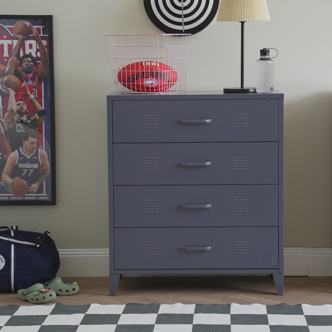 Mocka Original Four Drawer - Steele | Bedroom Storage
