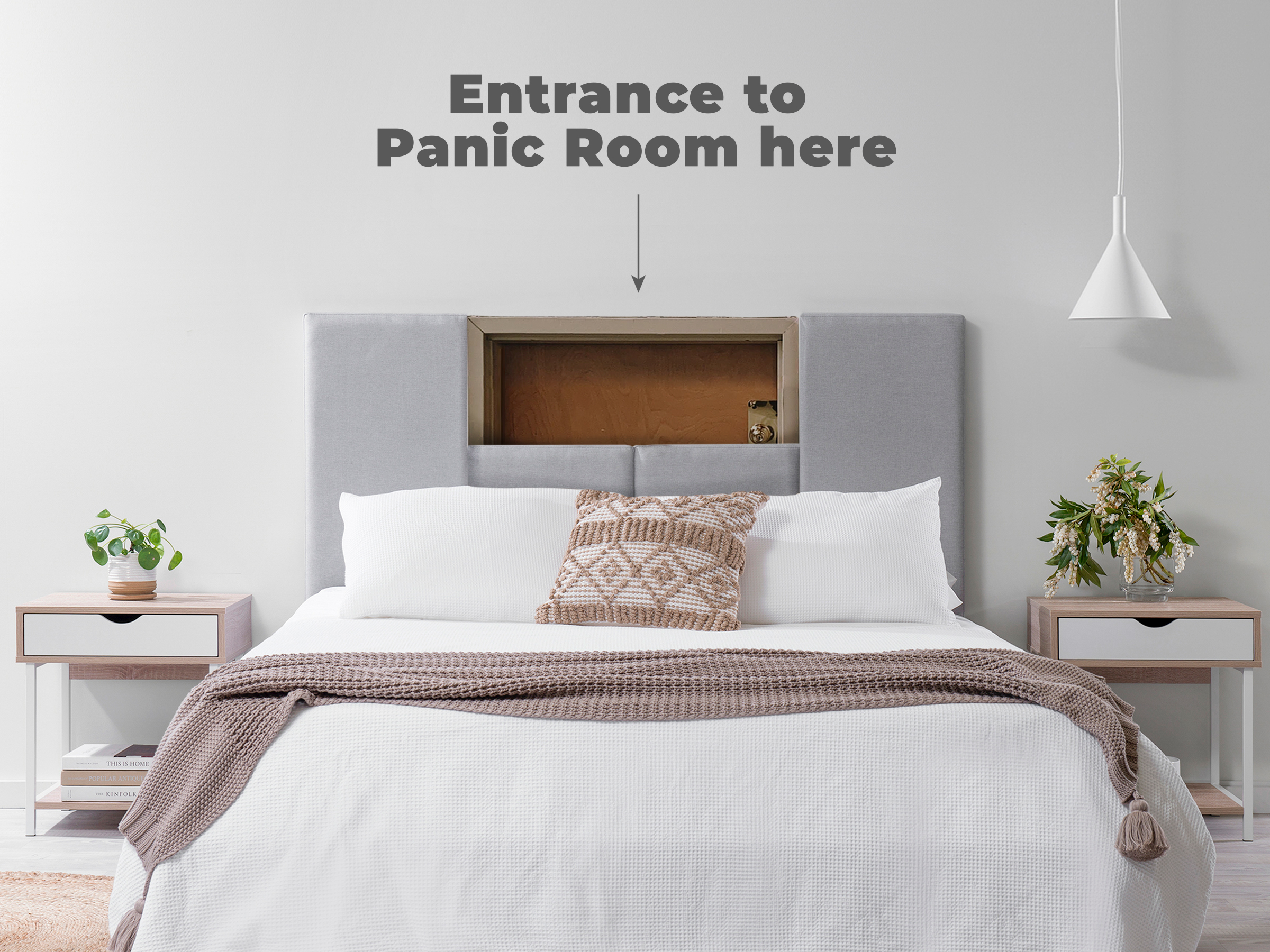 Bed with a panic room
