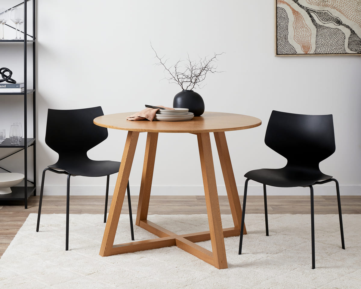 Japandi dining table and chairs
